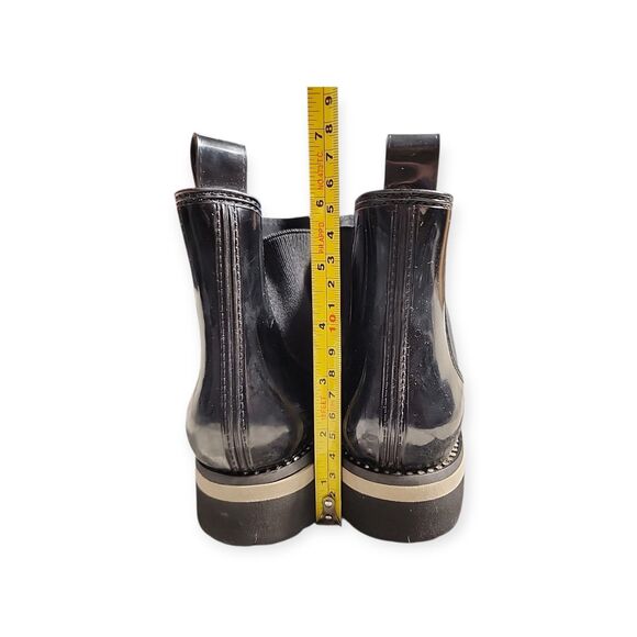 Naturalizer Women's Luna Chelsea Rain Boots Sz 8 Black Glossy Rhinestones - Picture 7 of 8